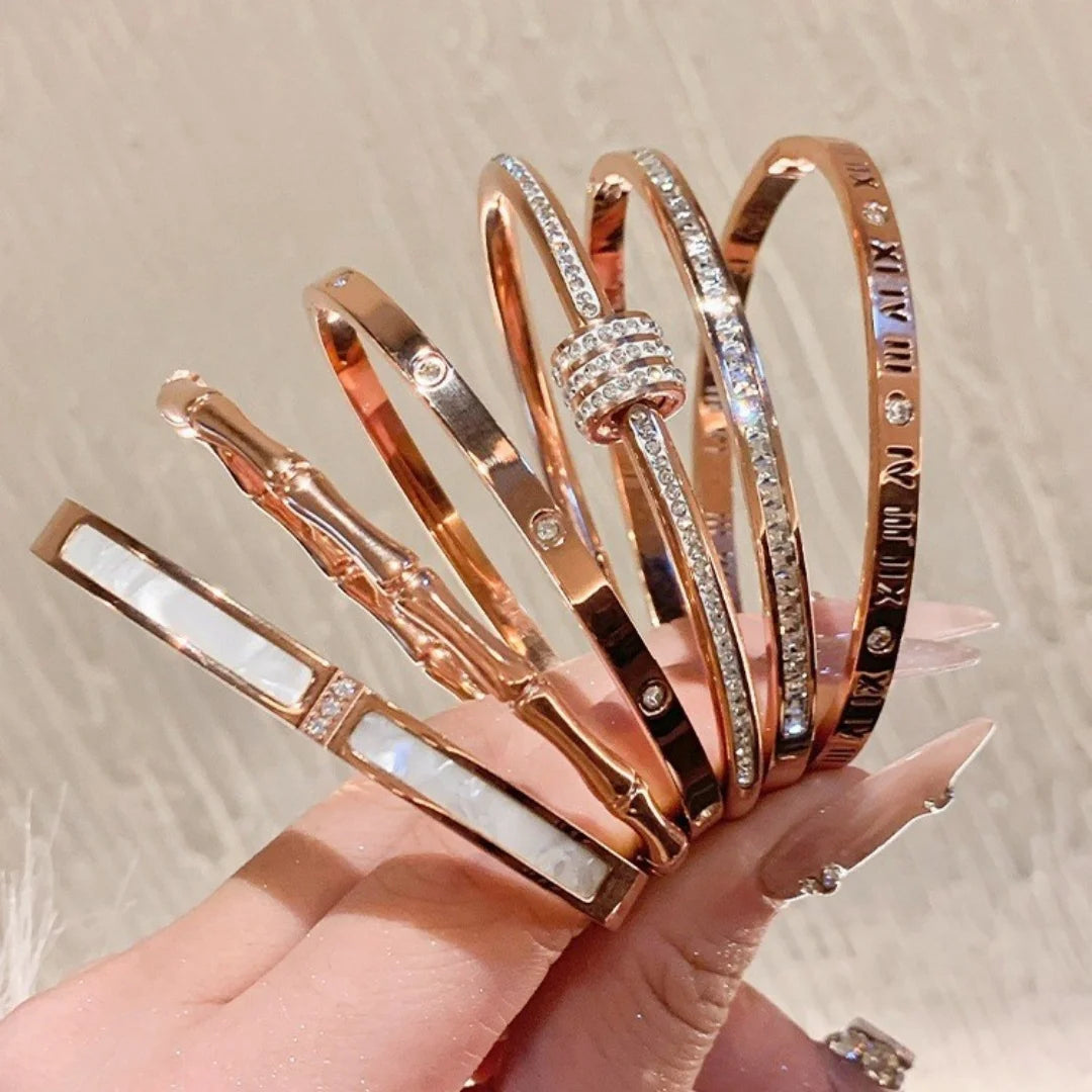 Stainless Steel Titanium Steel Star Bangle Bracelet