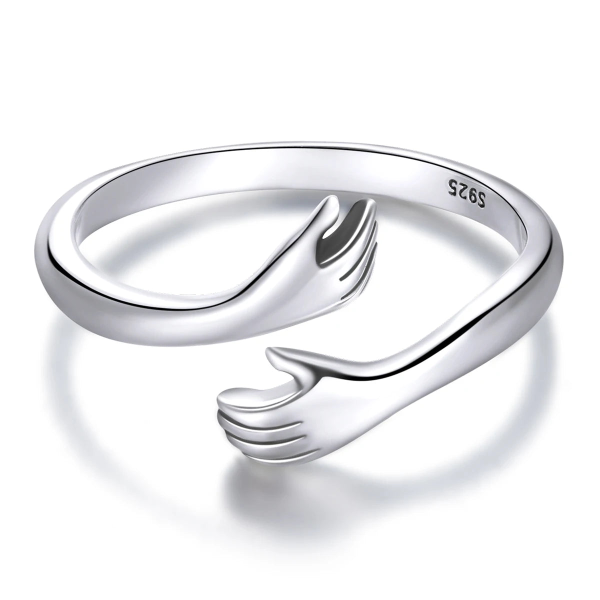 925 Sterling Silver Hug Open Ring