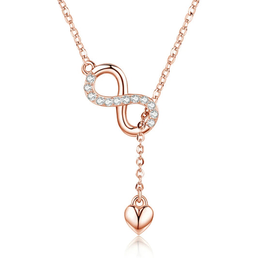 BAMOER 925 Sterling Silver Infinity Love Necklace - Romantic Pendant