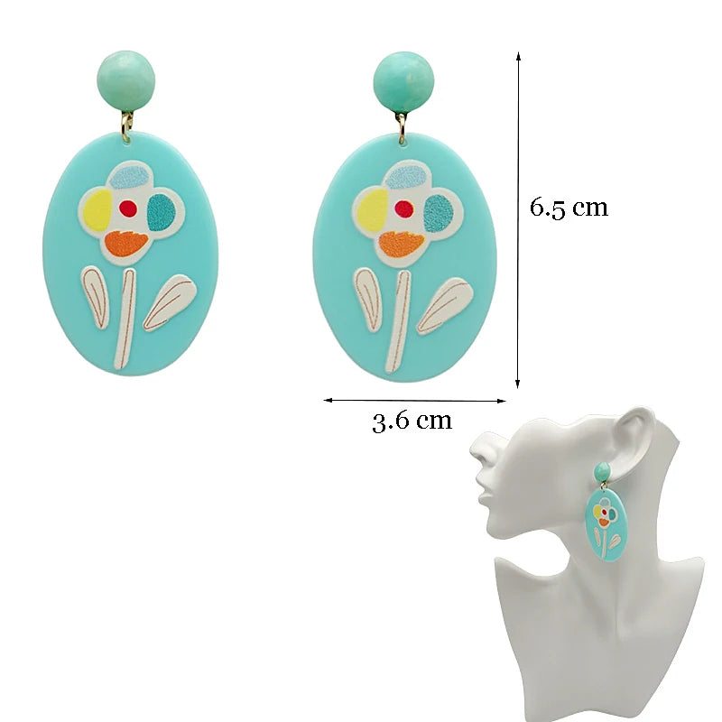 Y2K Colorful Resin Dangle Earrings