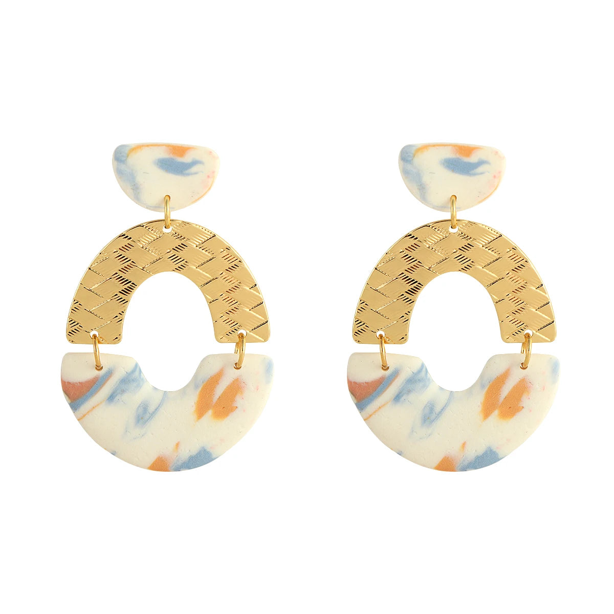 Abstract Polymer Clay Drop Earrings