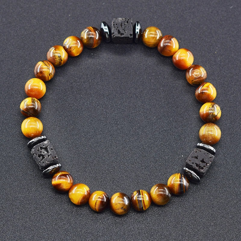Volcanic Lava Stone Chain Bracelet