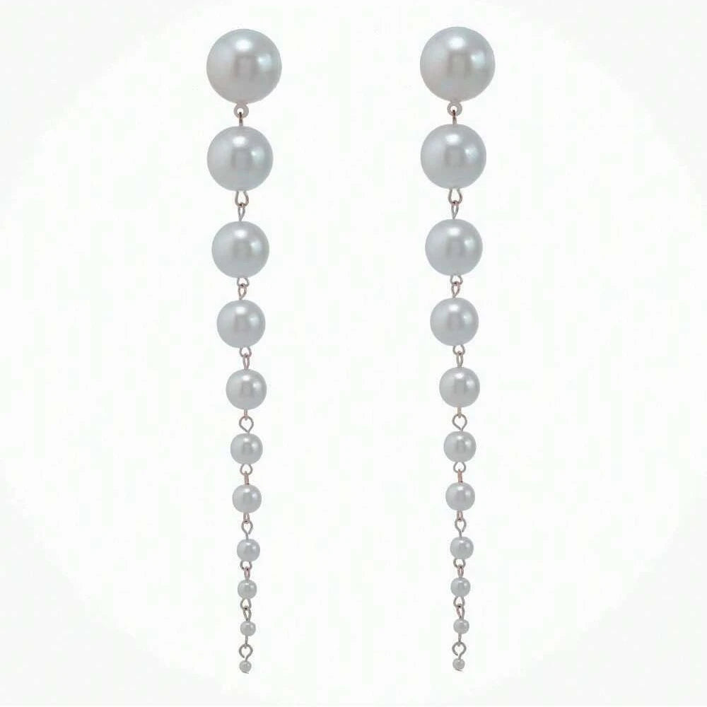 Elegant Pearl Tassel Drop Earrings