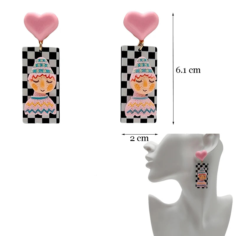 Y2K Colorful Resin Dangle Earrings