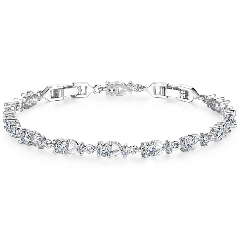 Rose Gold Crystal Chain Link Chain Bracelet