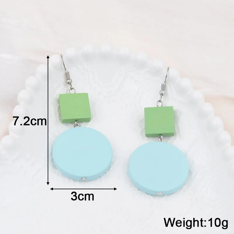 Blue Geometric Butterfly Dangle Earrings
