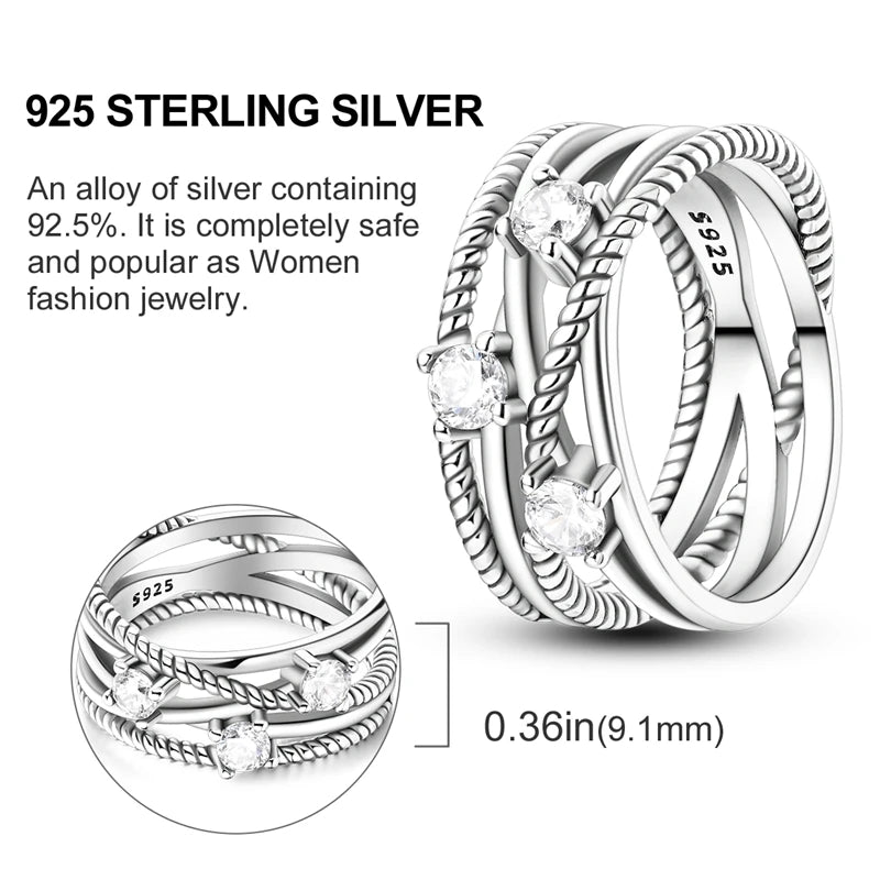 Blue Zircon Star & Moon Ring - 925 Sterling Silver Design