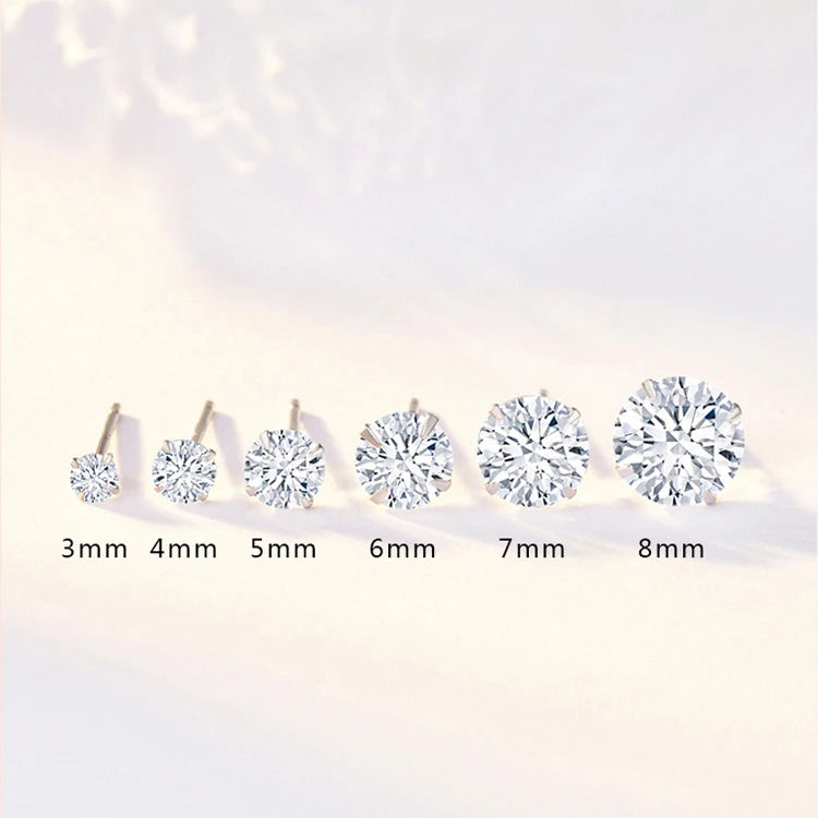 925 Sterling Silver Cubic Zirconia Stud Earrings
