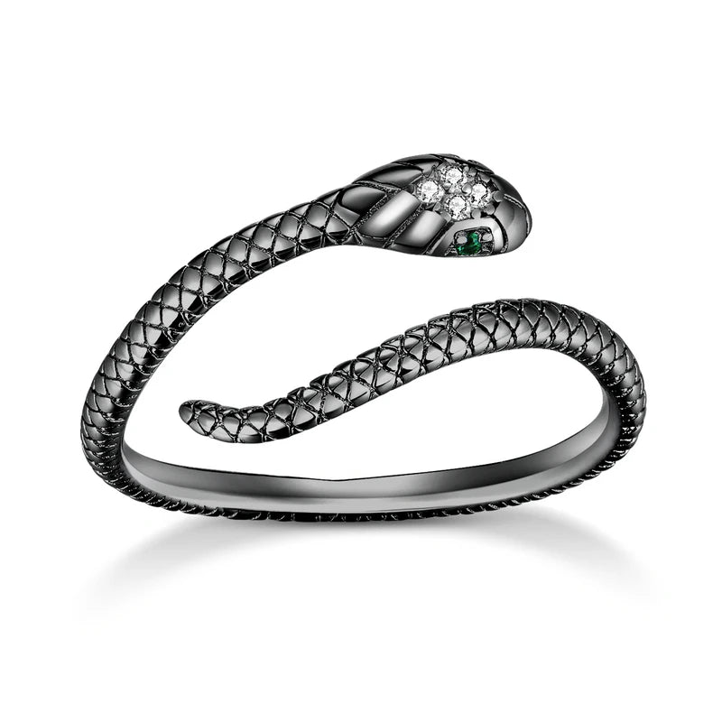 925 Sterling Silver Snake Adjustable Ring
