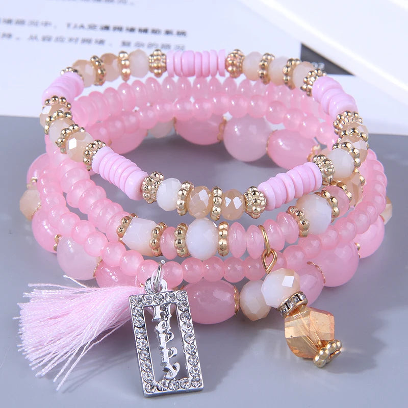 Resin Boho Charm Bracelet