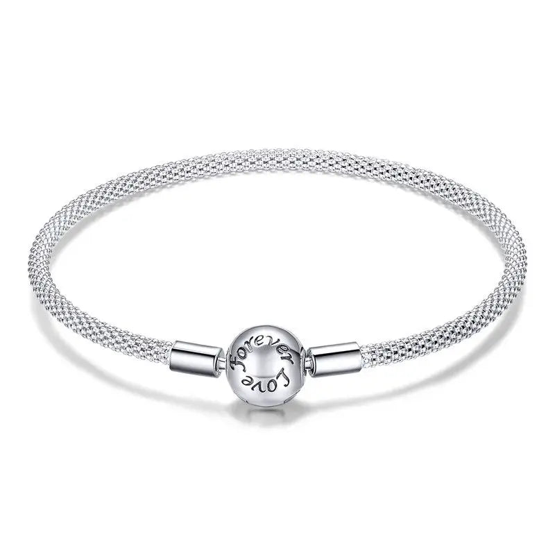 925 Sterling Silver Love Forever Chain Bracelet