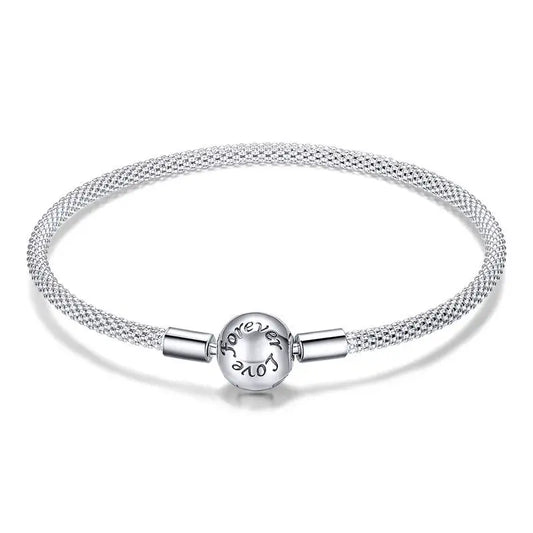 925 Sterling Silver Love Forever Chain Bracelet