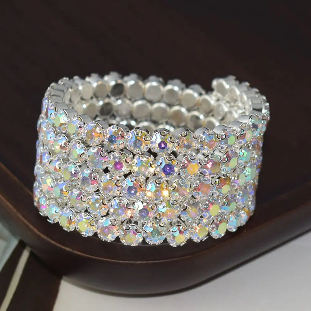 Crystal Multi Layer Bangle Bracelet