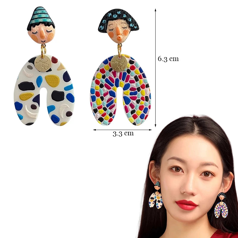 Y2K Colorful Resin Dangle Earrings