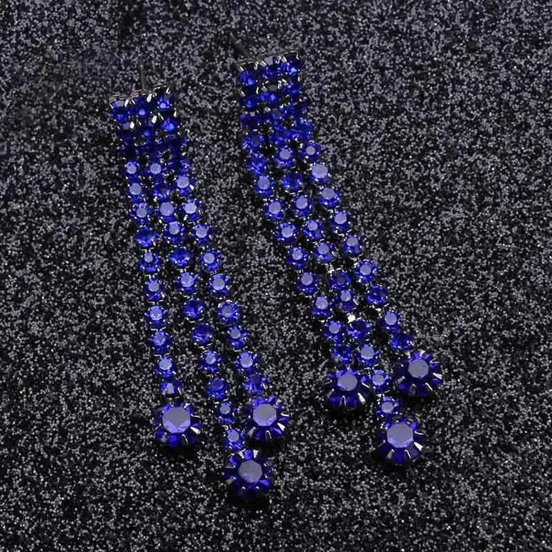 Blue Geometric Butterfly Dangle Earrings
