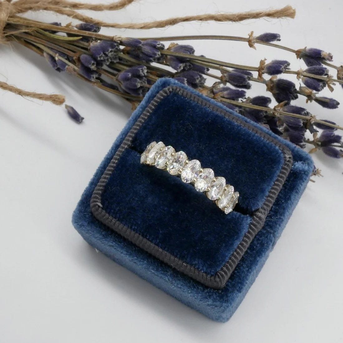 925 Sterling Silver Emerald Cut Eternity Ring