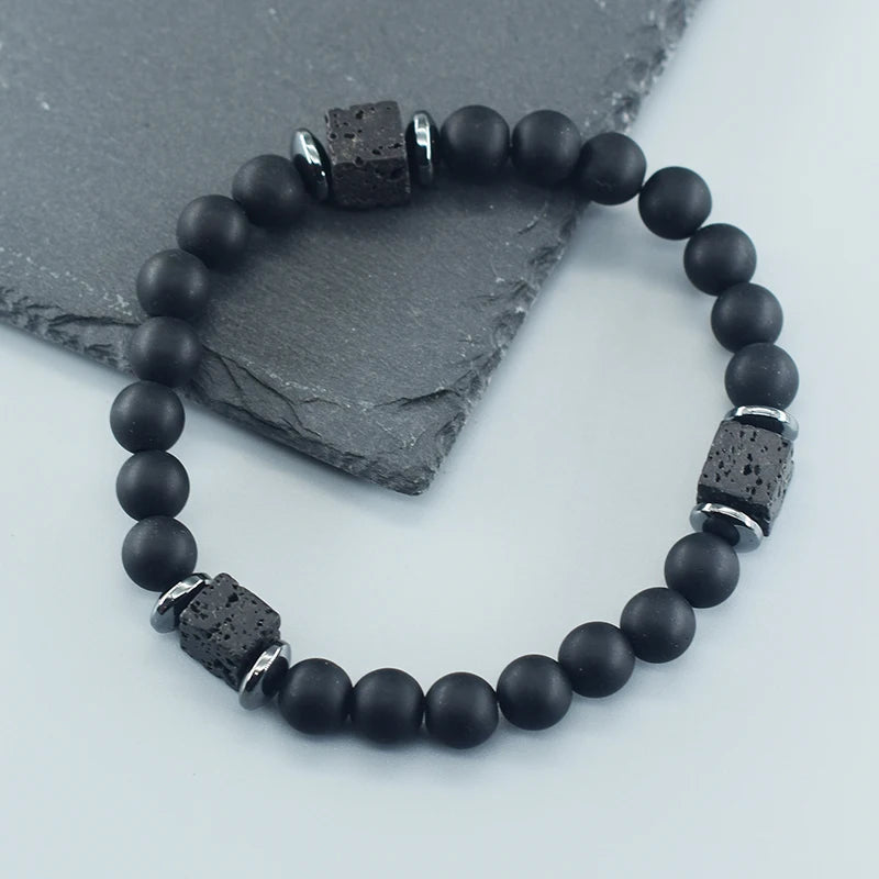 Volcanic Lava Stone Chain Bracelet