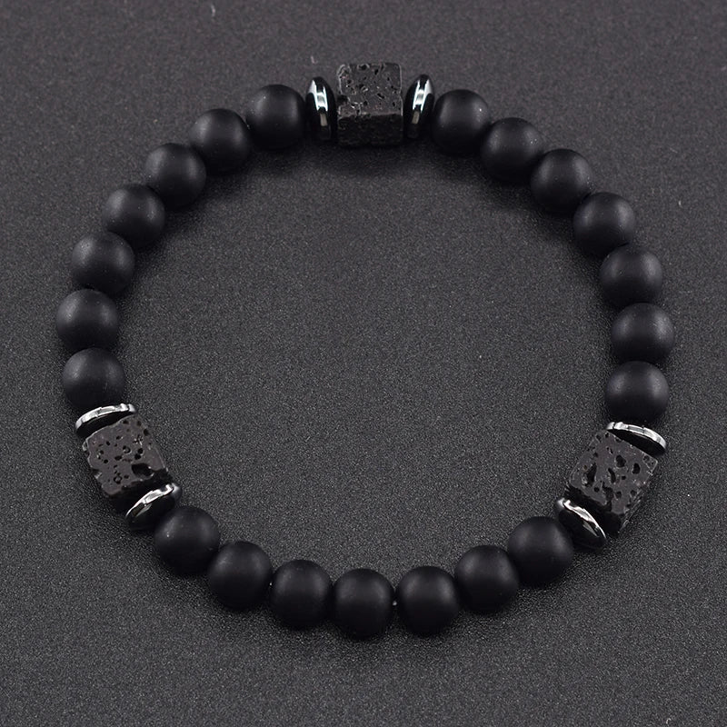 Volcanic Lava Stone Chain Bracelet