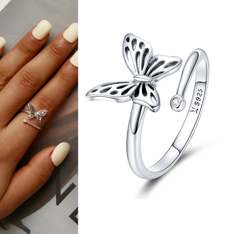 925 Sterling Silver Adjustable Open Ring