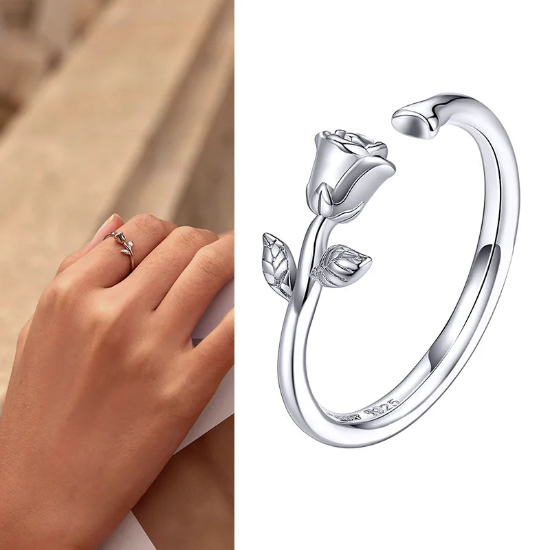 925 Sterling Silver Adjustable Open Ring