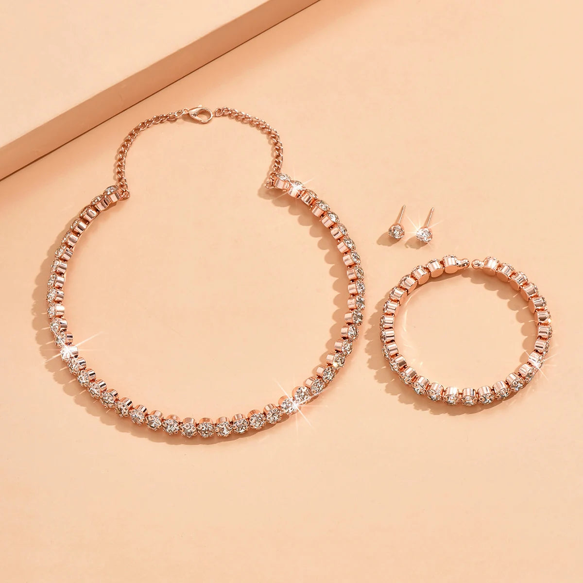 4-Piece Minimalist Jewelry Set - Necklace, Earrings & Bracelet Collection