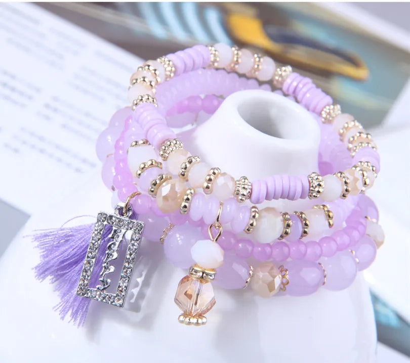 Resin Boho Charm Bracelet