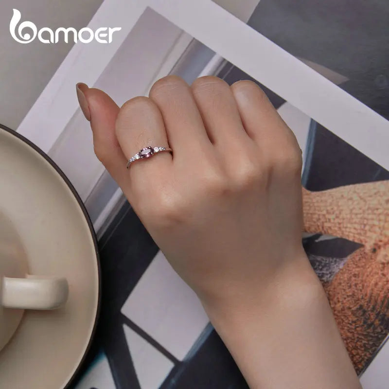 925 Sterling Silver Oval Gemstone Ring
