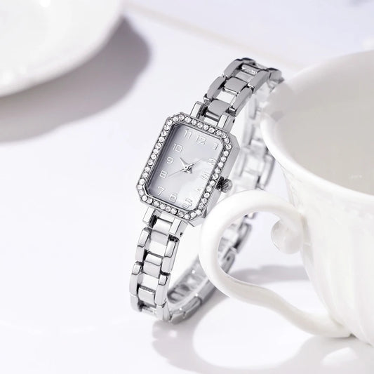 Stainless Steel Diamond Dial Quartz Watch
