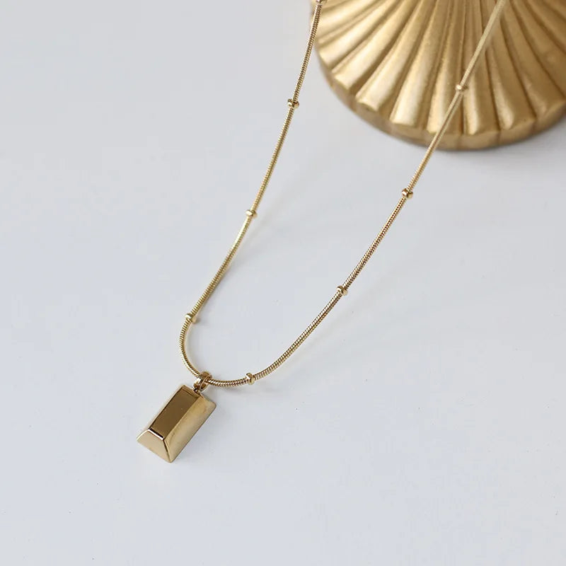 18K Gold Plated Jade Rabbit Moon Pendant Necklace - White Shell Accent