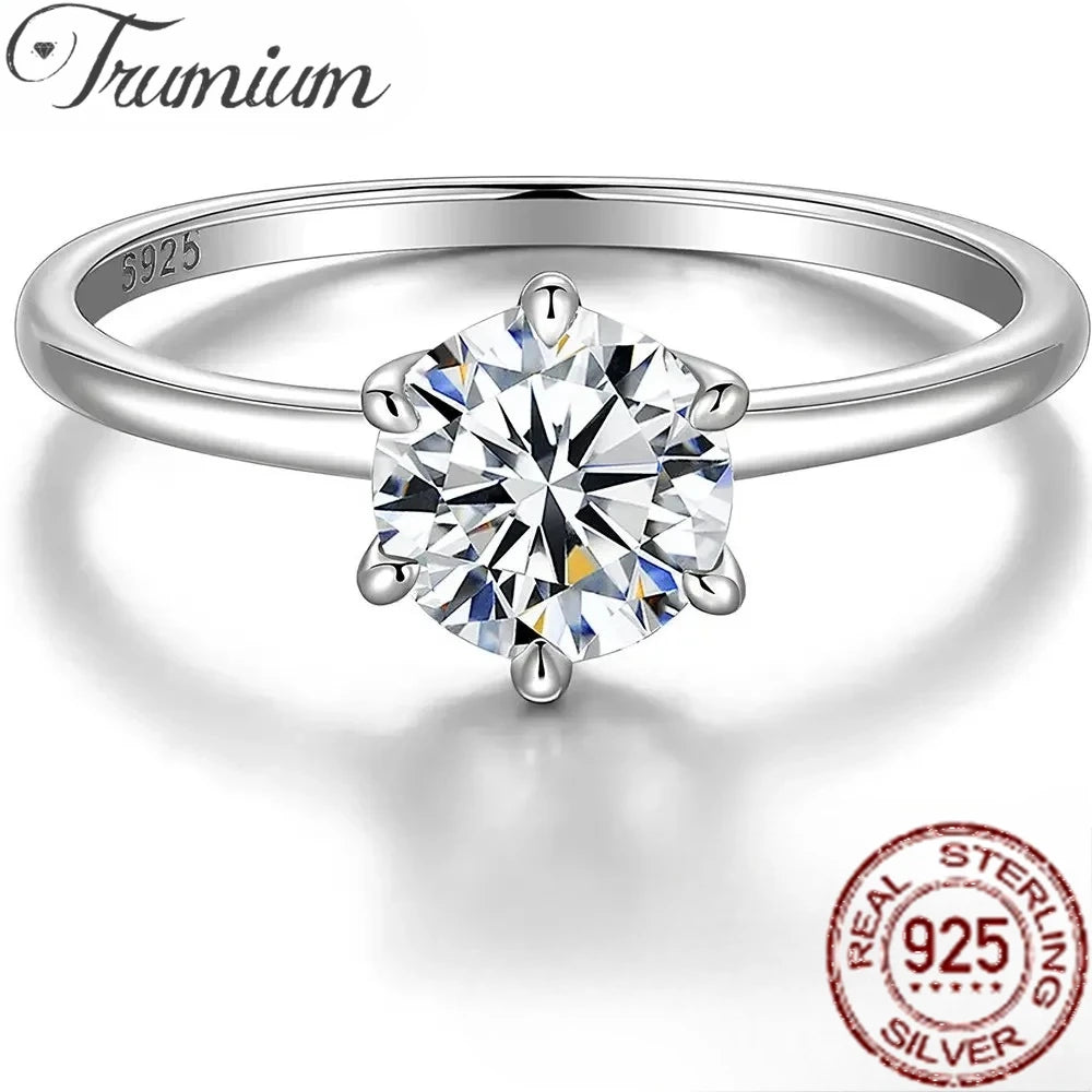 D Color Moissanite Ring in S925 Silver
