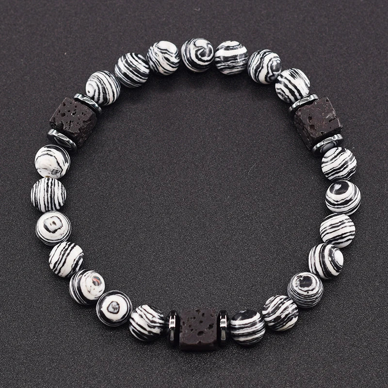 Volcanic Lava Stone Chain Bracelet