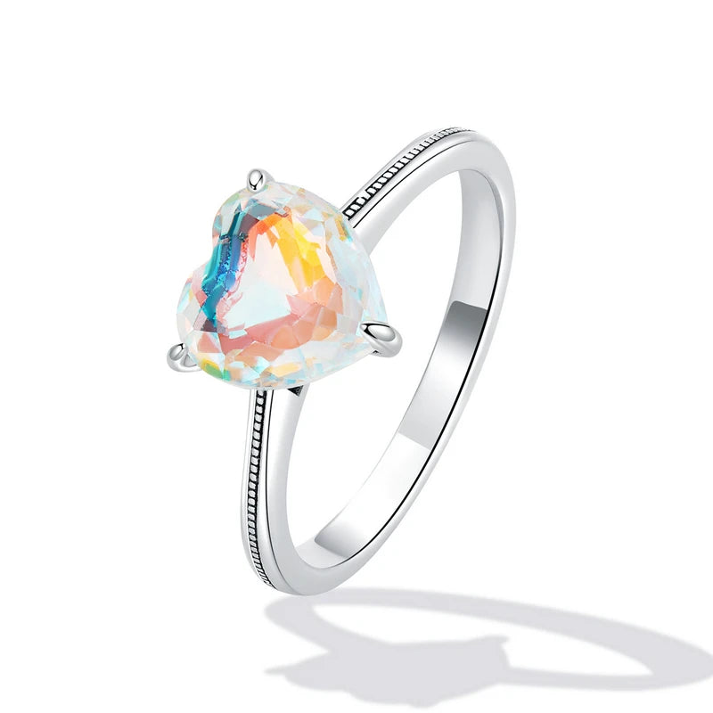 BAMOER Sparkling Heart Eternity Ring - 925 Sterling Silver