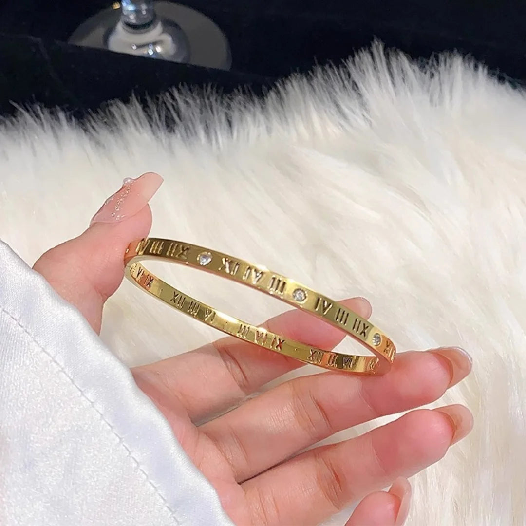 Stainless Steel Titanium Steel Star Bangle Bracelet
