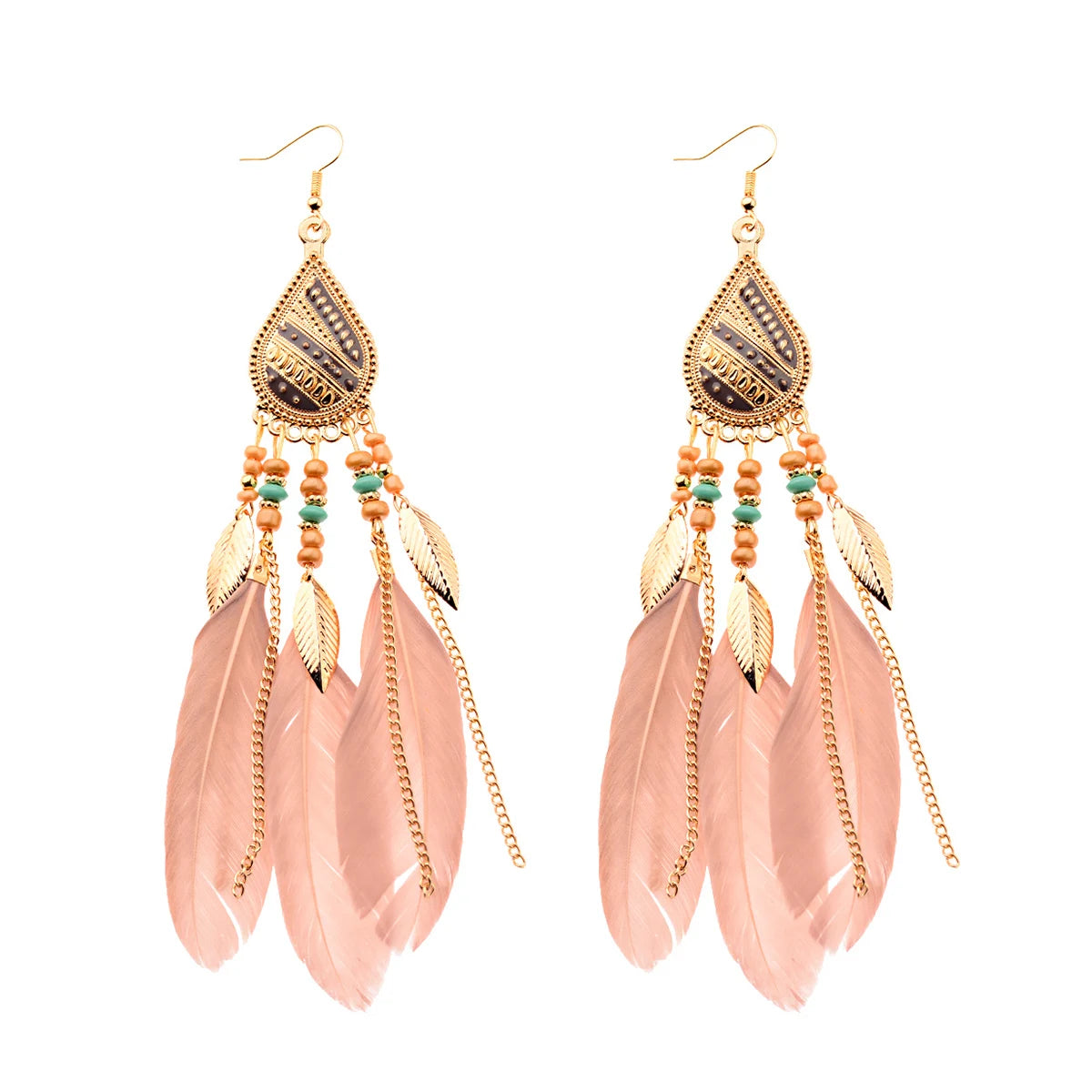 Boho Dream Catcher Feather Tassel Earrings