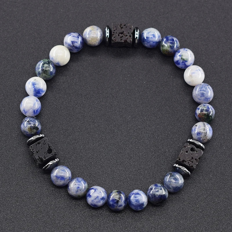 Volcanic Lava Stone Chain Bracelet