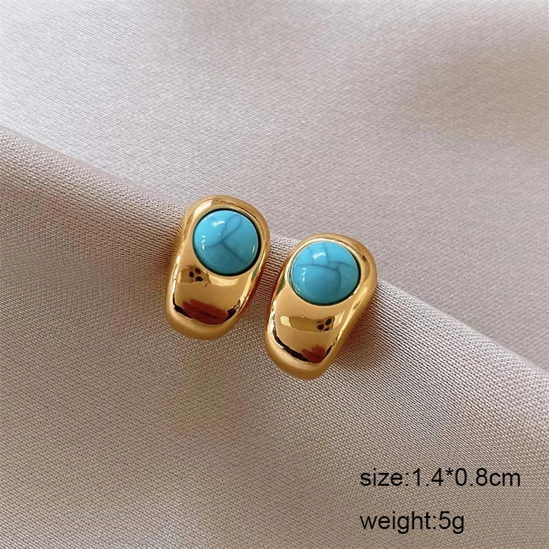 Blue Geometric Butterfly Dangle Earrings