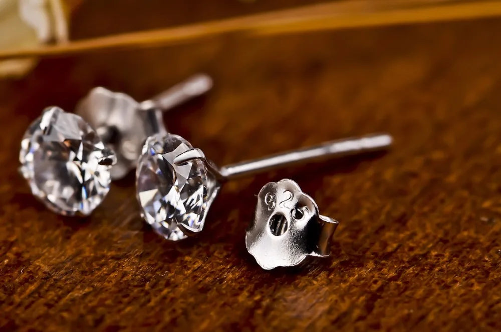 925 Sterling Silver Cubic Zirconia Stud Earrings