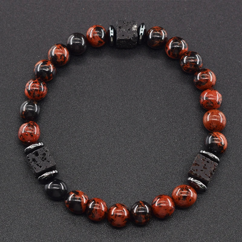 Volcanic Lava Stone Chain Bracelet