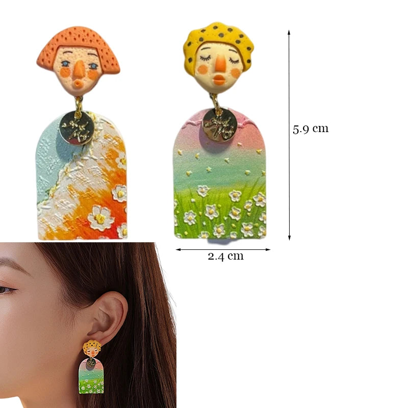 Y2K Colorful Resin Dangle Earrings