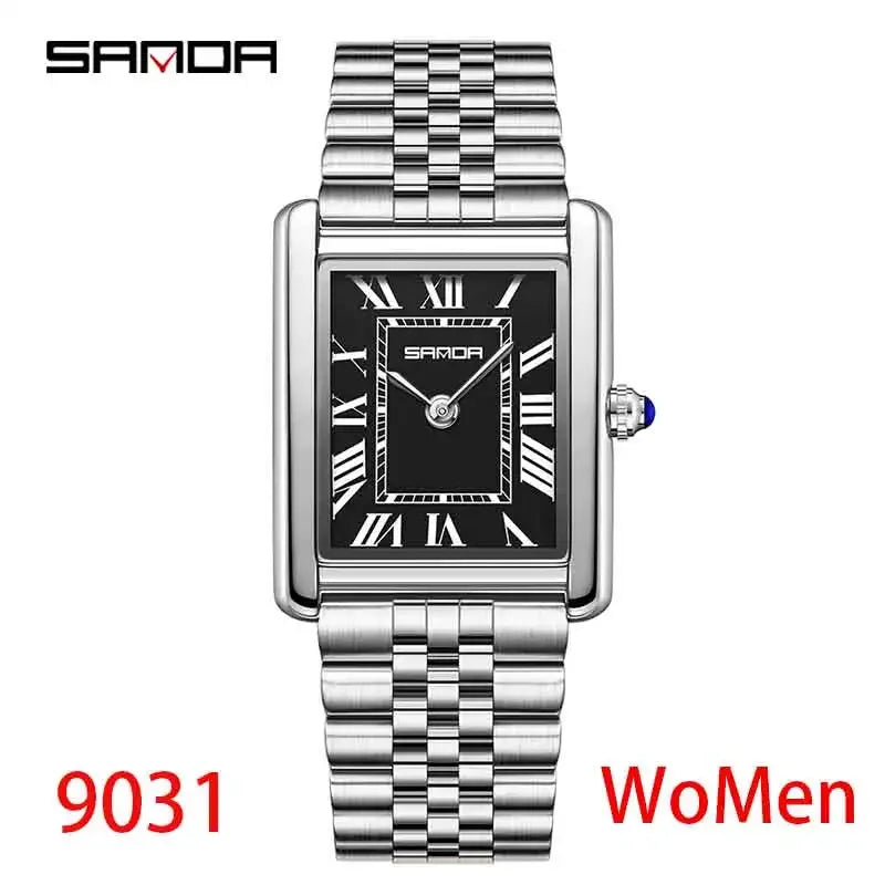 SANDA Couple Tank Quartz Watch - Waterproof Square Dial Set