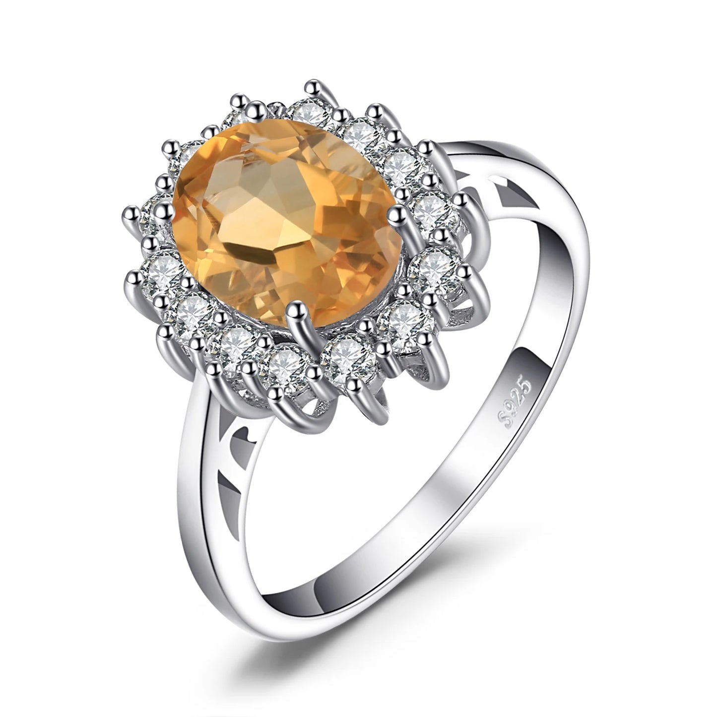 925 Sterling Silver Princess Diana Sapphire Ring