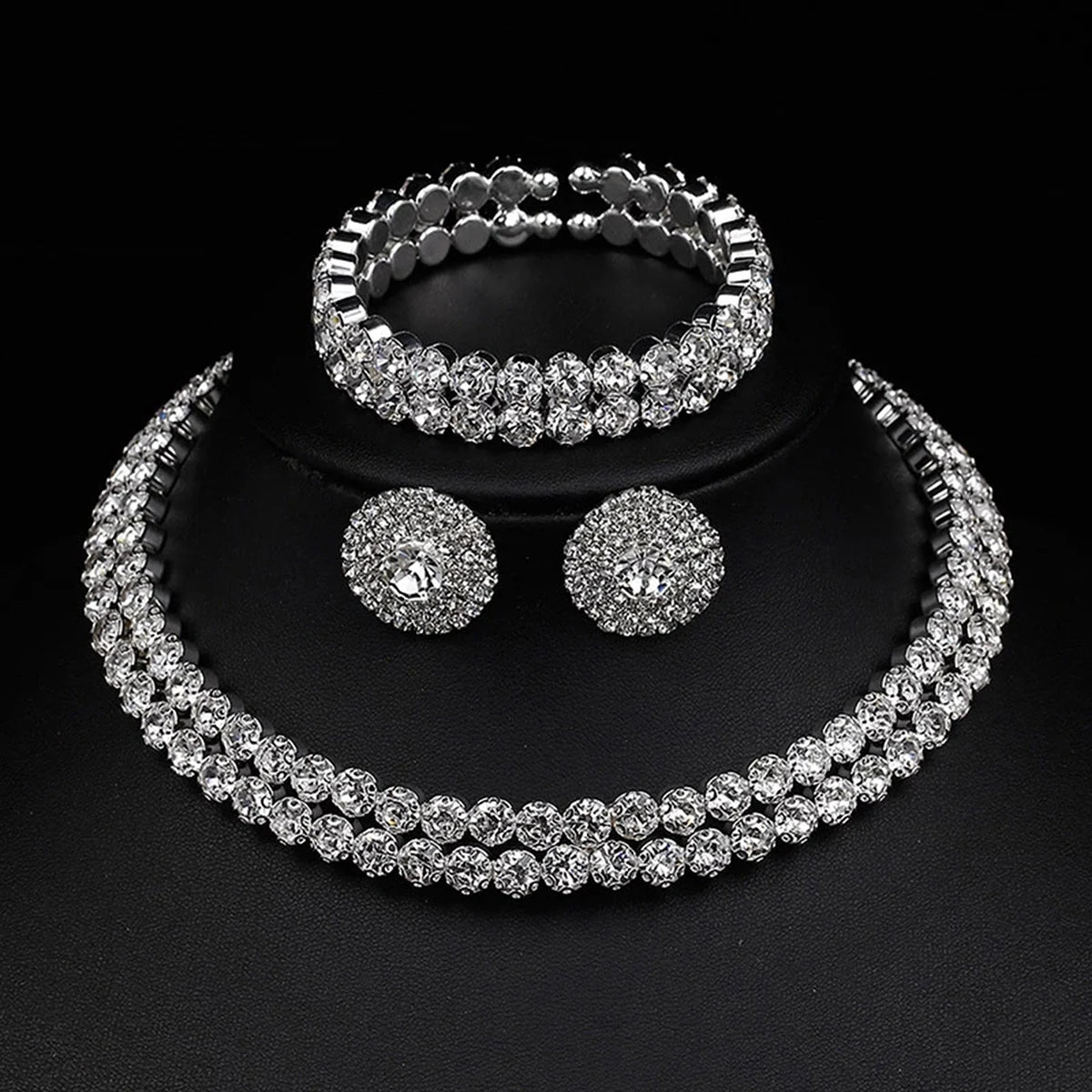 4-Piece Minimalist Jewelry Set - Necklace, Earrings & Bracelet Collection