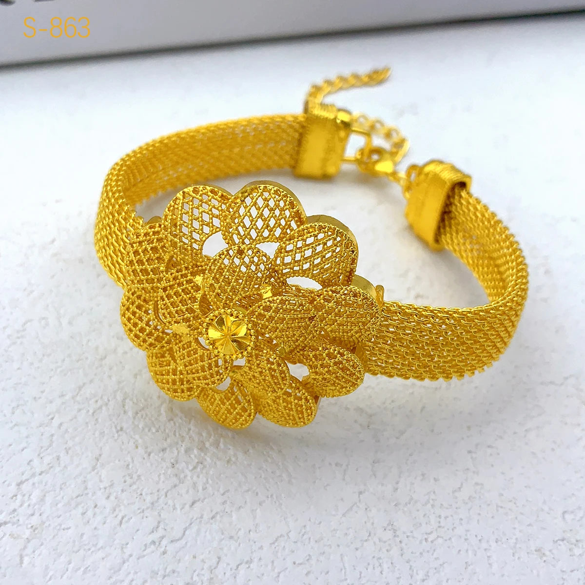Gold-plated Flower African Jewelry Set