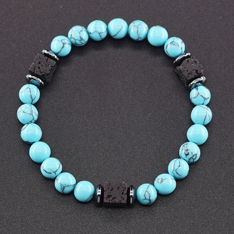 Volcanic Lava Stone Chain Bracelet