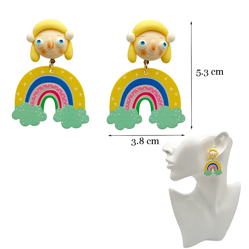 Y2K Colorful Resin Dangle Earrings