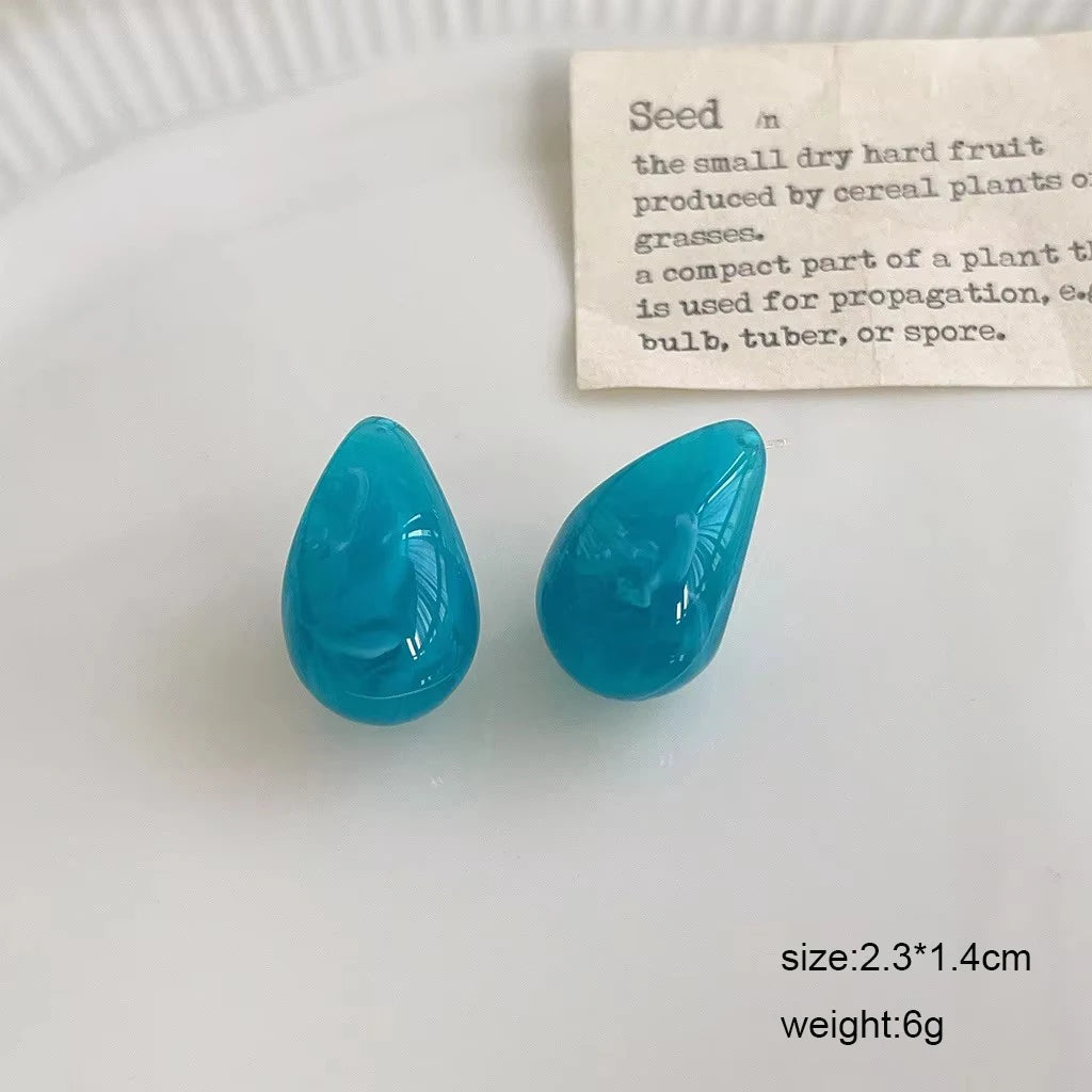 Blue Geometric Butterfly Dangle Earrings