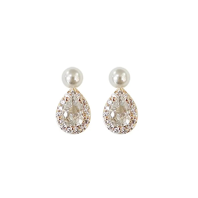 14K Gold-plated Pearl Dew Stud Earrings