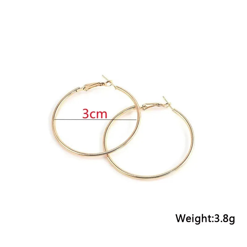 Large Smooth Hoop Earrings - 40mm to 80mm