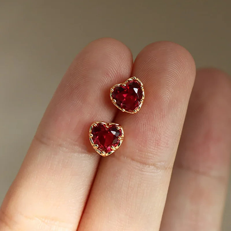 Silver Needle Cubic Zirconia Stud Earrings
