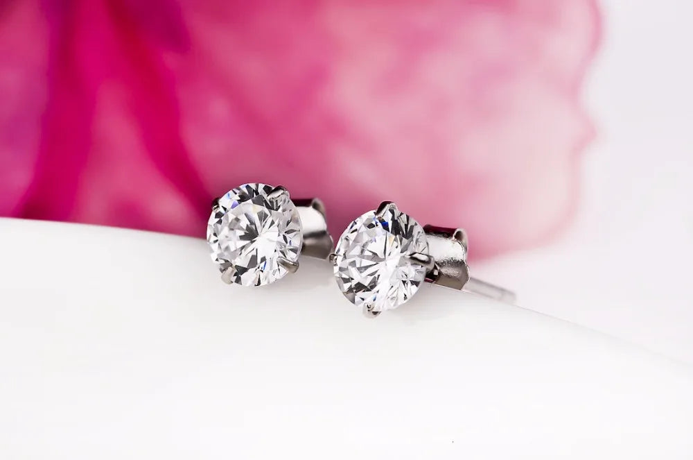 925 Sterling Silver Cubic Zirconia Stud Earrings